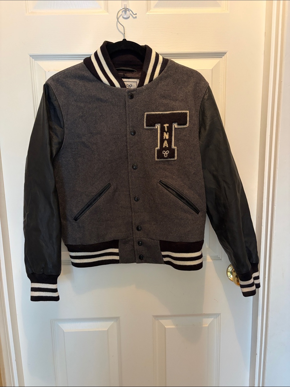 TNA Black and White Logo Patch Jacket
